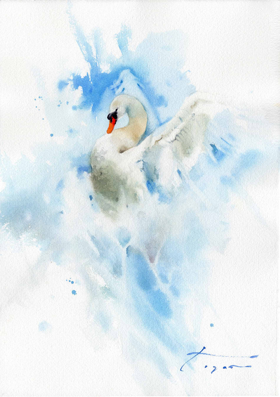 Bubbly Light-blue Swan
