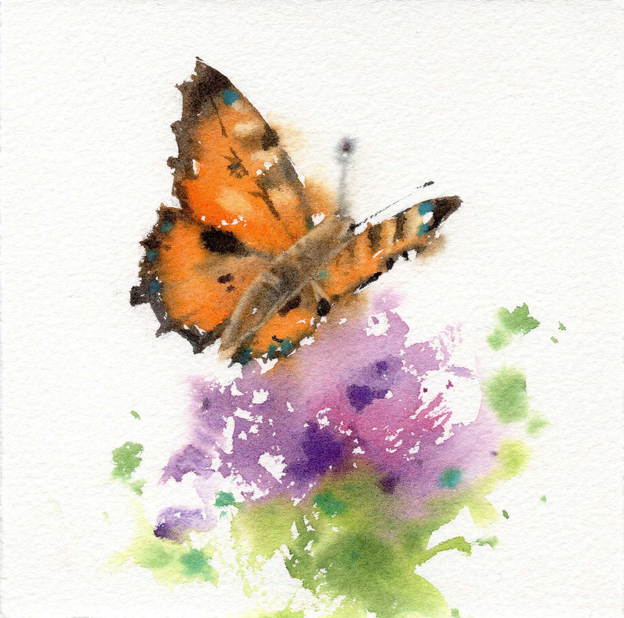 Orange and Floral Butterfly